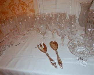 Lots of beautiful crystal stemware
