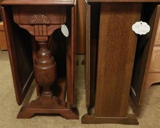 Two drop leaf tables, one mahogany and one oak