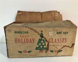 1950s Hazel Ware Christmas Glass Set