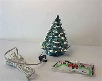 Green Ceramic Christmas Holiday Tree Tree