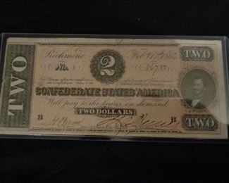 Two Dollar Confederate bill
