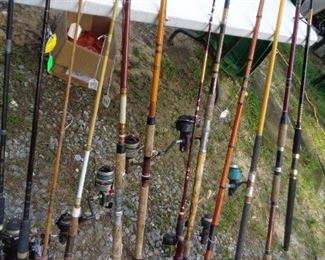 selection of fishing poles