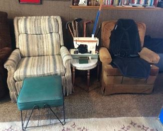 Vintage Cains vintage indoor outdoor mcm stool recliners 