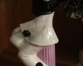 Ceramic Harlequin Jester Clown Figurine
