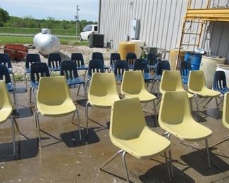Lot of Approx. 30 Hard Plastic Stackable Chairs