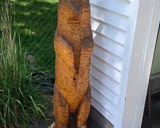 Hand Carved Bear Statue