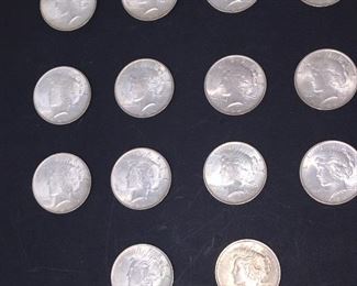 1924 peace Dollars,  they look  uncirculated and all appear to be in the same shape  