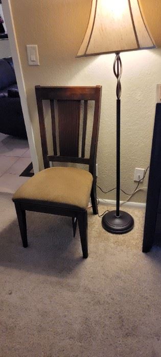 chair and standing lamp