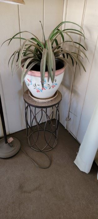 Small decorative table and flower pot