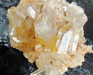 Quartz crystals of a myriad different sizes and shapes,