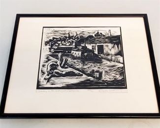 1935 Etching Waterfront San Francisco by Surendorf