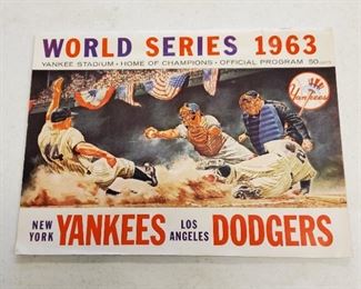 1963 Yankees Dodgers World Series program