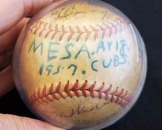 1957 Cubs autographed baseball