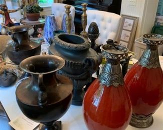 home decor and accessories - vases, urns, bookends, pottery.