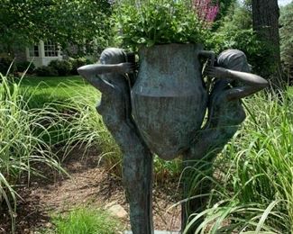 Bronze urn with two ladies $4,000