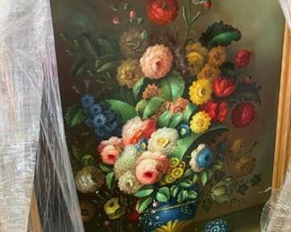 XL oil painting - floral still life - T. Alexander $300