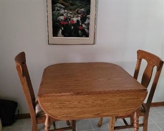 $40.00, Small dinette style Oak drop leaf table