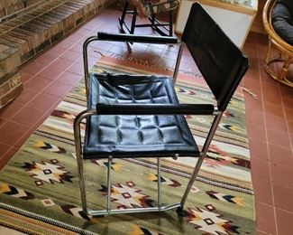 $60.00, MCM Black leather and chrome chair