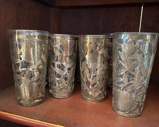 Sterling overlay glass set