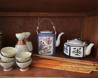 Teapots - saki jars-chopsticks