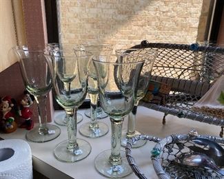 Mexican handmade glasses- wire baskets - salad servers