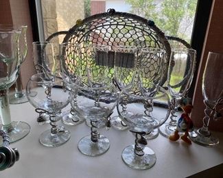 Wire wrapped glassware