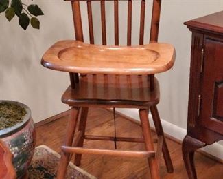 vintage wooden high chair 