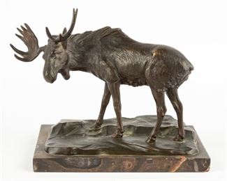 Erich Saalmann (German, 20th Century) Bronze Moose