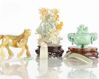 Chinese Jade, Hardstone & Turquoise Objects