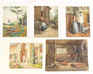 (5) Emma Lampert Cooper (American 1855-1920) Watercolors