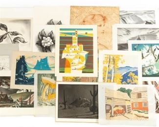 Group of Prints, Etchings & (2) Drawing