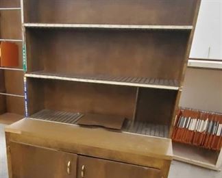 Solid wood shelf w/dividers and 2 doors 44" X 24" X 70 1/2"