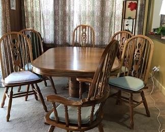 Hardwood Kitchen Table Six Chairs