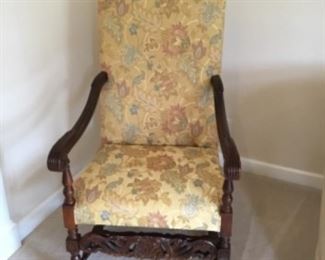 2nd Carved wood upholstered side chair - $200.00
