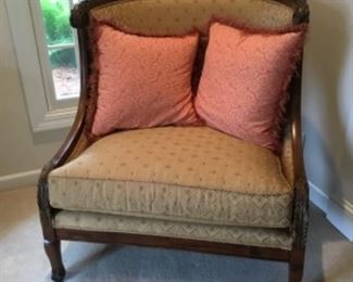 2nd Beautiful upholstered carved wood side chair - $500.00 each