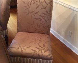 Silk upholstered chairs to dining room 