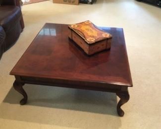 Inlaid Wood curved leg - large size - coffee table - $200.00