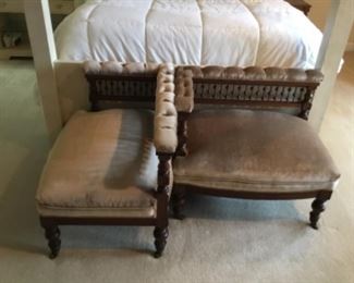 Antique set of 2 kissing chairs - 2 separate pieces fir easy moving - $400.00