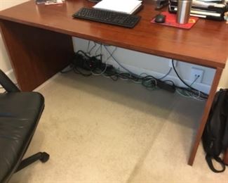 Large flat top wooden desk -$100.00 - black office chair is $50.00