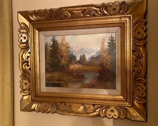 ornate framed oil painting