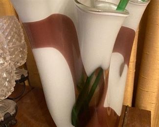 Murano style Glass handkerchief vase