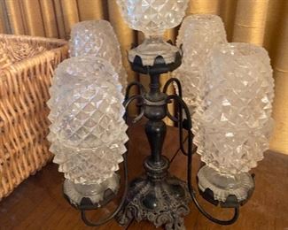 vintage cut glass candleabra