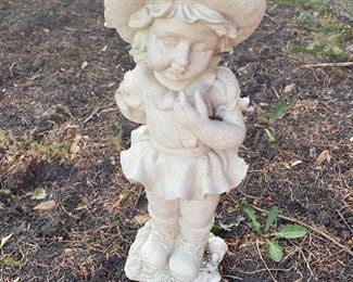 resin girl yard statue