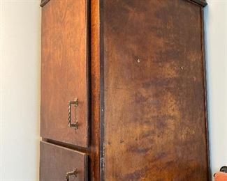 wooden tall linen cabinet