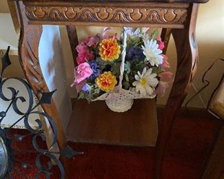 Carved wooden tables, 2