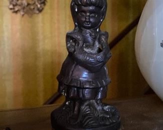 cast iron girl statue, 4-5"