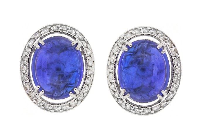 6.2ct Tanzanite & 0.91ct Diamond Earrings