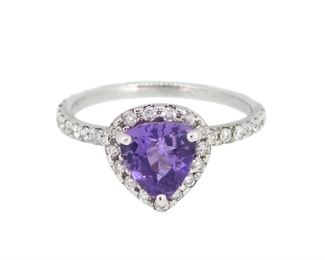 1.16ct Purple Sapphire & 0.51ct Diamond Ring
