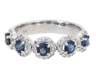 1.05ct Sapphire & 0.27ct Diamond Ring