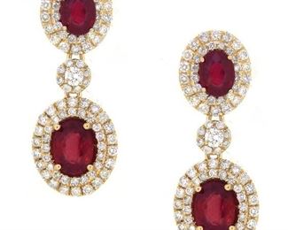4.92ct Ruby & 2.01ct Diamond Earrings